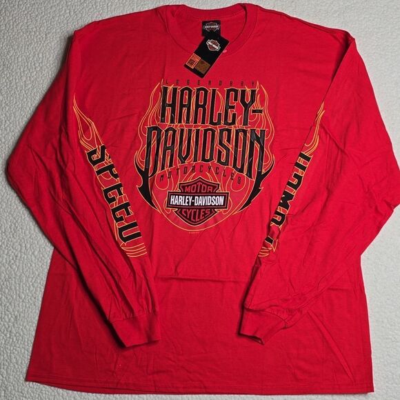 1366 NWT Men's Harley Davidson Air Base Hot Ride Long Sleeve Tee 2XL - Picture 3 of 6